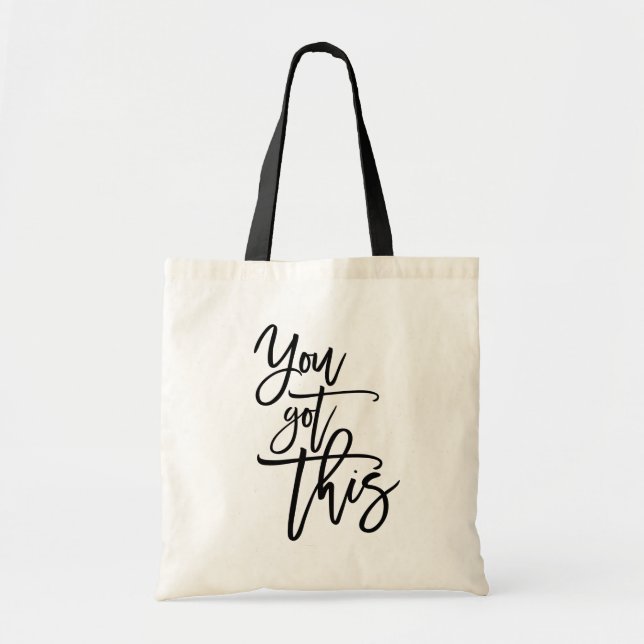 Bolso De Tela Elegante Cita De Guión Negro Que Tienes Esto (Frente)