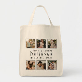 Bolso De Tela Elegante Collage de fotos Pareja Aniversario Moder