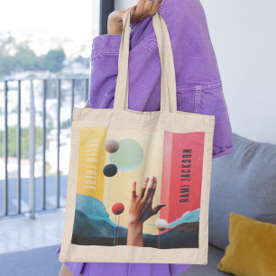 Bolso De Tela Elegante Collage Unique Photo l Modern Hello Hand