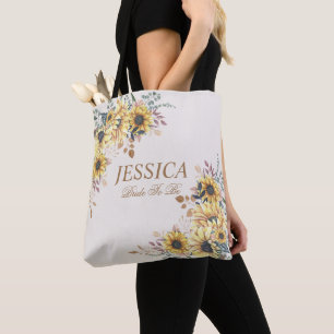 Bolso De Tela Elegante color de agua amarillo Sunflower Sunny