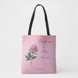 Bolso De Tela Elegante con temática de peonía rosa floral person