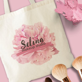 Bolso De Tela Elegante Cream Rubor Pink Floral Makeup Studio