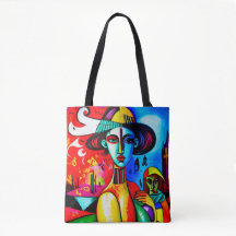 Elegante Cubismo Lady Tote Bag