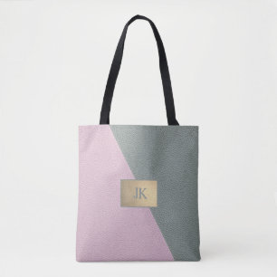 Bolso De Tela Elegante cuero rosa verde Monograma