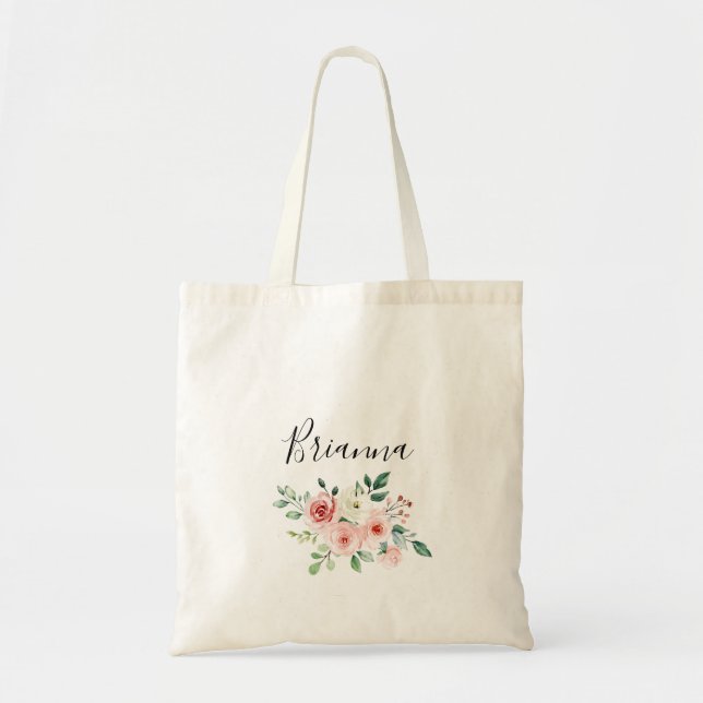 Bolso De Tela Elegante Dainty Ototumn Floral Bridesmaid Tote Bag (Frente)