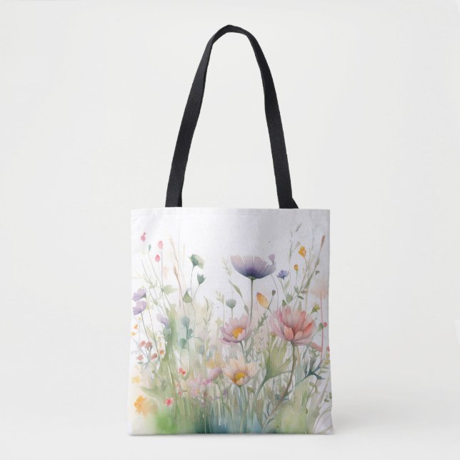 Bolso De Tela Elegante Daisy Garden Tote Bag Estilo Sofisticado (Anverso)