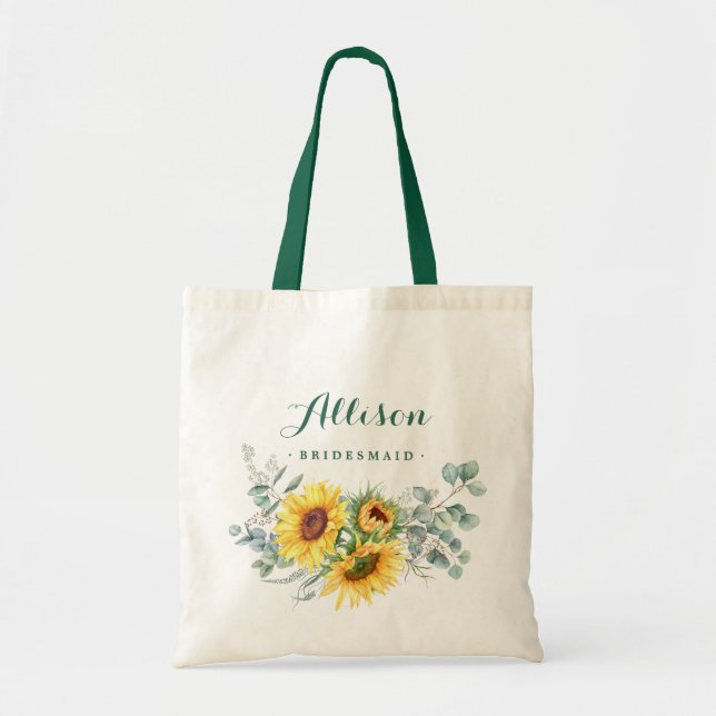 Bolso De Tela Elegante dama de honor de Eucalipto Rústico (Frente)