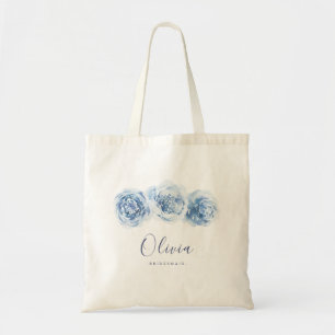 Bolso De Tela Elegante dama de honor floral azul