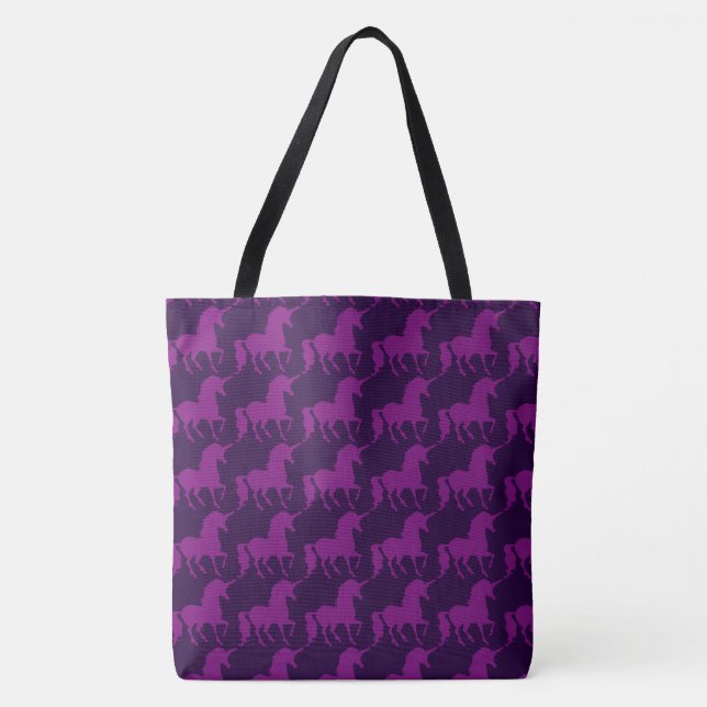 Bolso De Tela Elegante de moda del unicornio del modelo púrpura (Anverso)