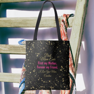 Bolso De Tela Elegante Día de la Madre de oro rosado de mamá de