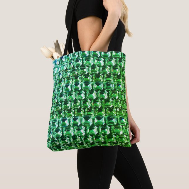 Bolso De Tela Elegante Diamantes verdes joyas de piedra de gema (Detalle)