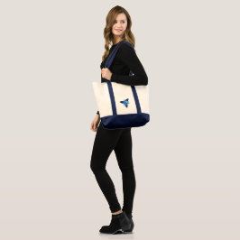 Bolso De Tela Elegante diseño azul monocromático floral
