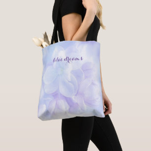 Bolso De Tela Elegante Diseño de Flores de Lino Púrpura Ligera