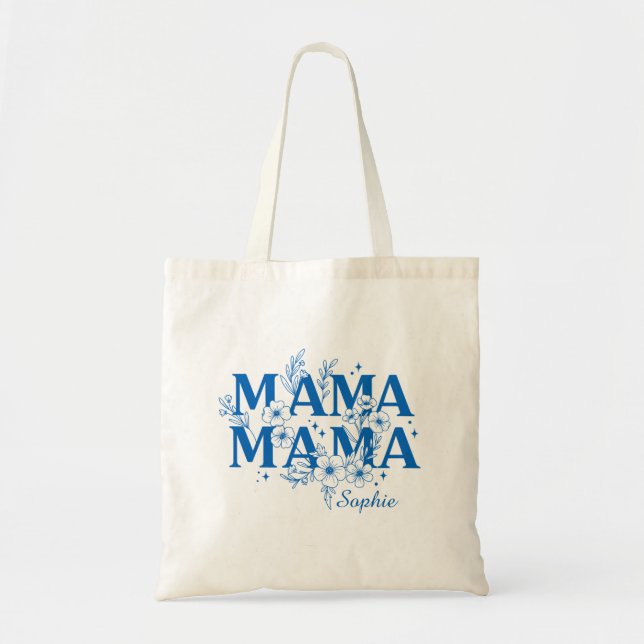 Bolso De Tela Elegante diseño floral de mamá (Frente)