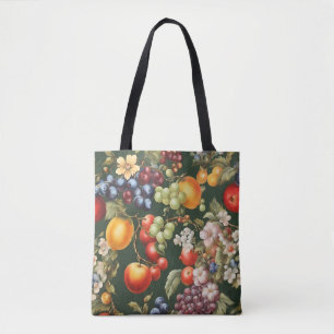 Bolso De Tela Elegante diseño italiano con frutas y flores
