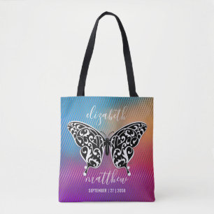 Bolso De Tela Elegante diseño mariposa con asombroso atardecer