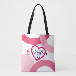 Bolso De Tela Elegante diseño Texto Mamá te amo con corazón