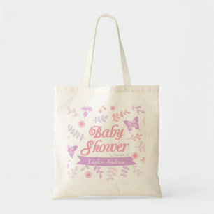 Bolso De Tela Elegante Ducha de Bebé Mariposa Floral Futura Mamá