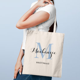 Bolso De Tela Elegante Dusty Blue Custom Wedding Nombre de la da