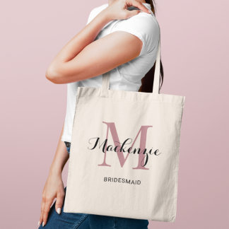Bolso De Tela Elegante Dusty Rosa Custom Wedding Nombre de la da
