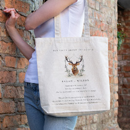 Bolso De Tela Elegante Escudo Dusky Deer Floral Fun Facts Boda