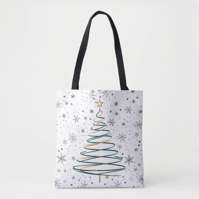 Bolso De Tela Elegante espiral de árbol de Navidad Tote Bag (Anverso)