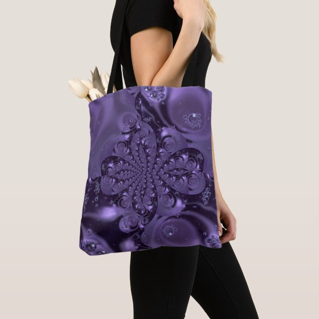 Bolso De Tela Elegante Espuma Líquida Real Púrpura (Detalle)