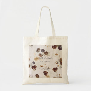 Bolso De Tela Elegante Estilo Beige Rosas Floral Toile Boda
