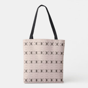 Bolso De Tela Elegante Estilo Beige y Marrón Patrón Ovalado