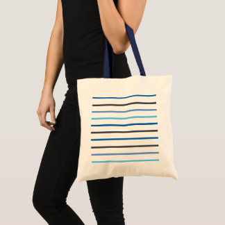 Bolso De Tela Elegante Estilo Moderno Rayas Azules Personalizado