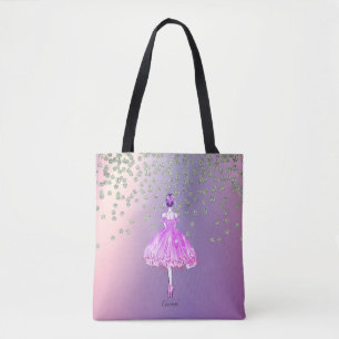 Bolso De Tela Elegante Estiloso Brillante Diamantes Bailarina 