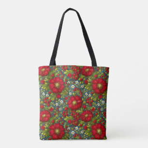 Bolso De Tela Elegante Estiloso Rústico Botánico Floral
