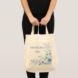 Bolso De Tela Elegante fiesta floral azul de boda