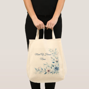 Bolso De Tela Elegante fiesta floral azul de boda