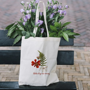 Bolso De Tela Elegante flor roja y blanca Tote Bag