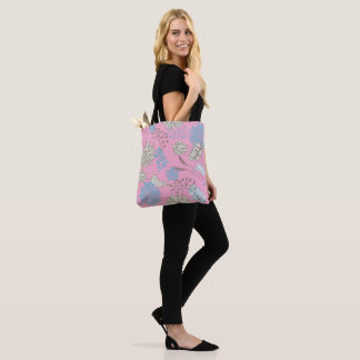 Bolso De Tela Elegante Flor Silvestre Rosa Chic 