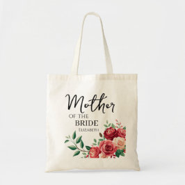 Bolso De Tela Elegante Floral Madre de la Novia con Nombre