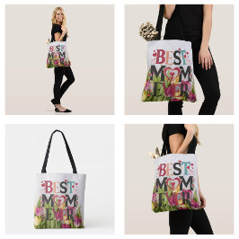 Bolso De Tela Elegante Floral Mejor Mamá del Mundo