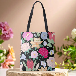 Bolso De Tela Elegante floral negro chic tendencia única