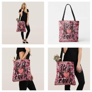 Bolso De Tela Elegante Floral Rosa Bonita Mejor Mamá