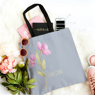 Bolso De Tela Elegante Floral Rosa Verde Boho Lindo