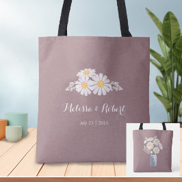 Bolso De Tela Elegante Floral White Daisies Wedding Favor