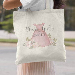 Bolso De Tela Elegante Flower Girl Moderno Rubor Floral Pink