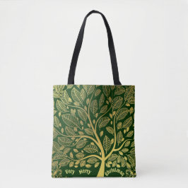 Bolso De Tela Elegante Foliaje Botánico Navideño para Compras