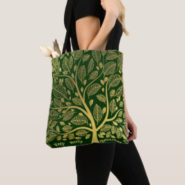 Bolso De Tela Elegante Foliaje Botánico Navideño para Compras