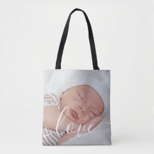 Bolso De Tela Elegante foto de bebé escritura moderna