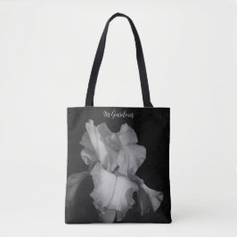Bolso De Tela Elegante foto de iris blanco negro personalizada