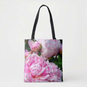 Bolso De Tela Elegante foto de jardín florido de peonia blanca r