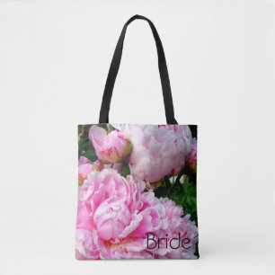 Bolso De Tela Elegante foto de jardín florido de peonia blanca r