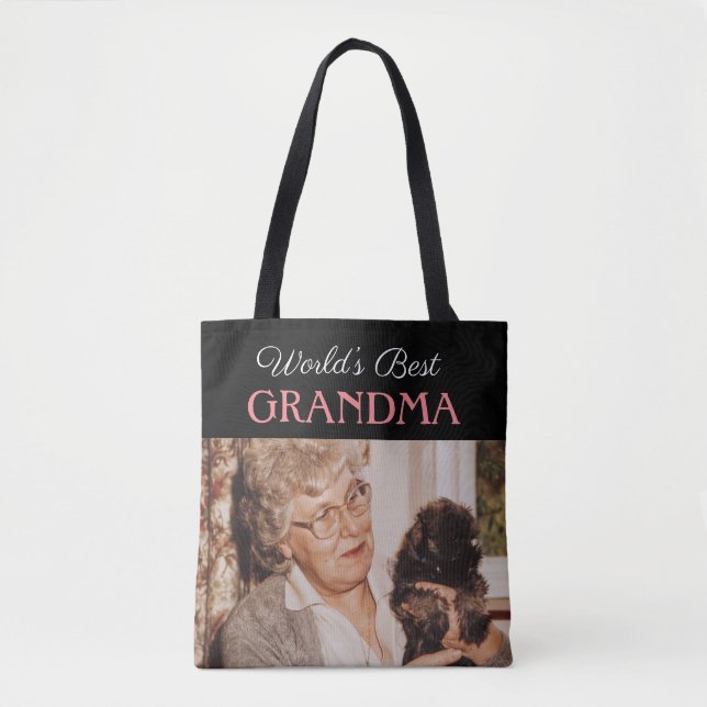 Bolso De Tela Elegante foto del mejor Personalizado de la abuela (Anverso)